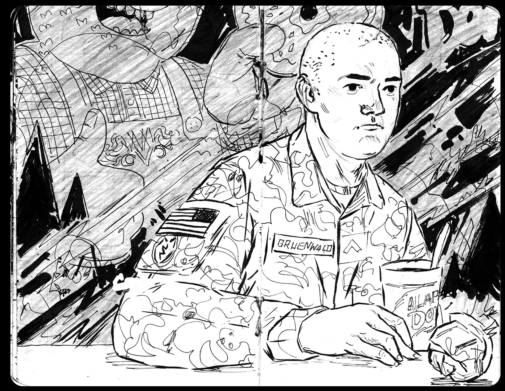 Army portrait sketch