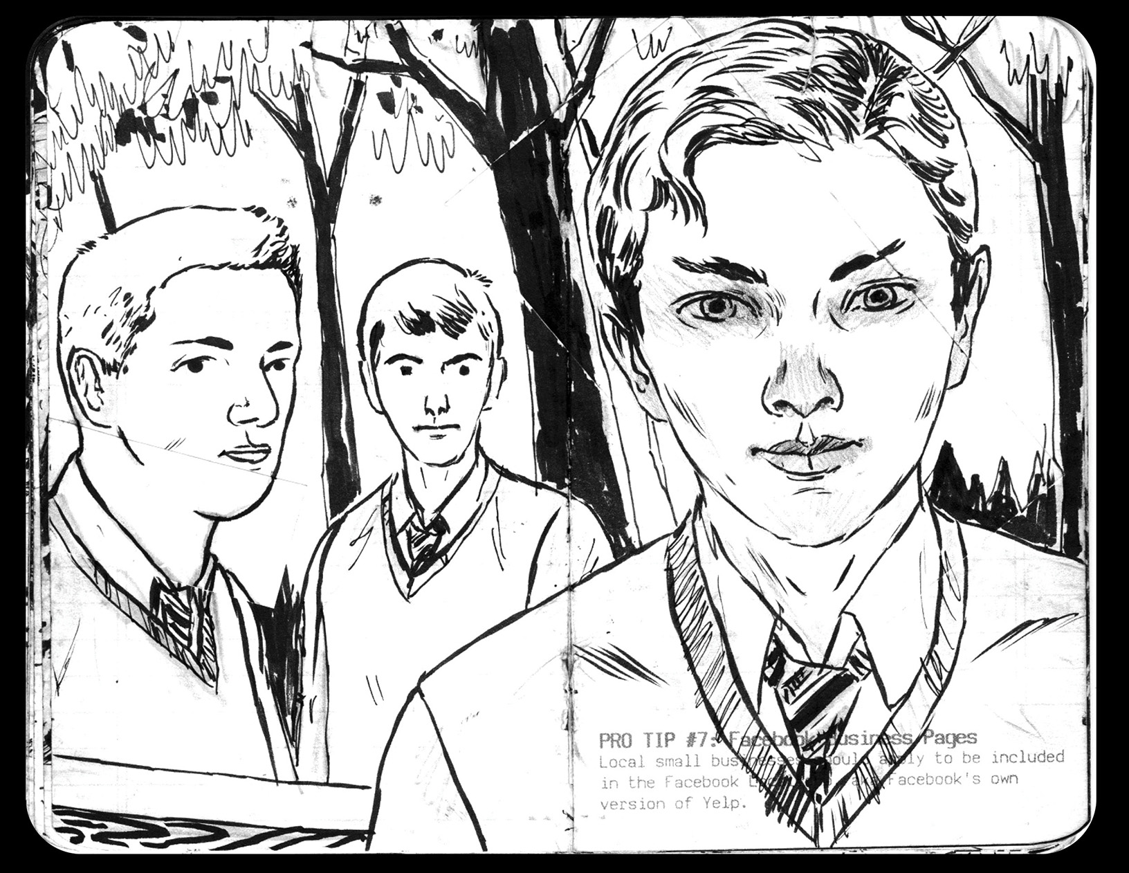Kids portrait sketch